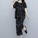 HN-BLACK CAPRI PRINTED NIGHT SUIT