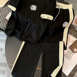 FLOWER PRINTED TRACKSUIT - BLACK