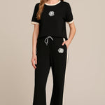 FLOWER PRINTED TRACKSUIT - BLACK