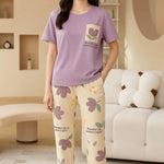 POCKET FLOWER NIGHT SUIT - LILAC